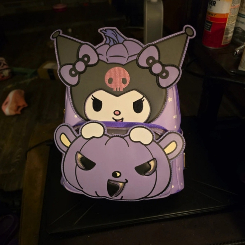 NWT Sanrio Kuromi Loungefly Glow Backpack